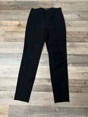 Theory Black Skinny legging Pants with side zipper & zippers at ankles sz 6 EUC